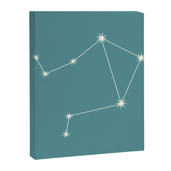 Libra Zodiac Star Constellation Line Art Teal Canvas Print Gallery Image 1