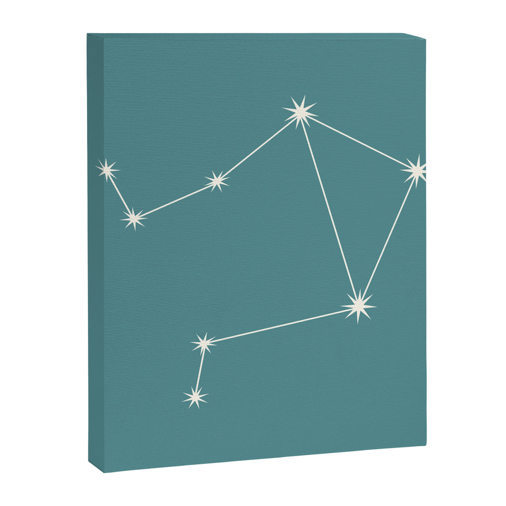 Libra Zodiac Star Constellation Line Art Teal Canvas Print Gallery Image 8