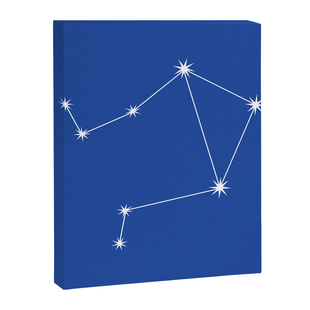 Libra Zodiac Star Constellation Line Art Vibrant Blue Canvas Print Gallery Image 8