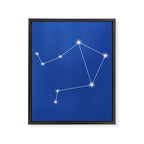 Libra Zodiac Star Constellation Line Art Vibrant Blue Framed Canvas Print Gallery Image 8