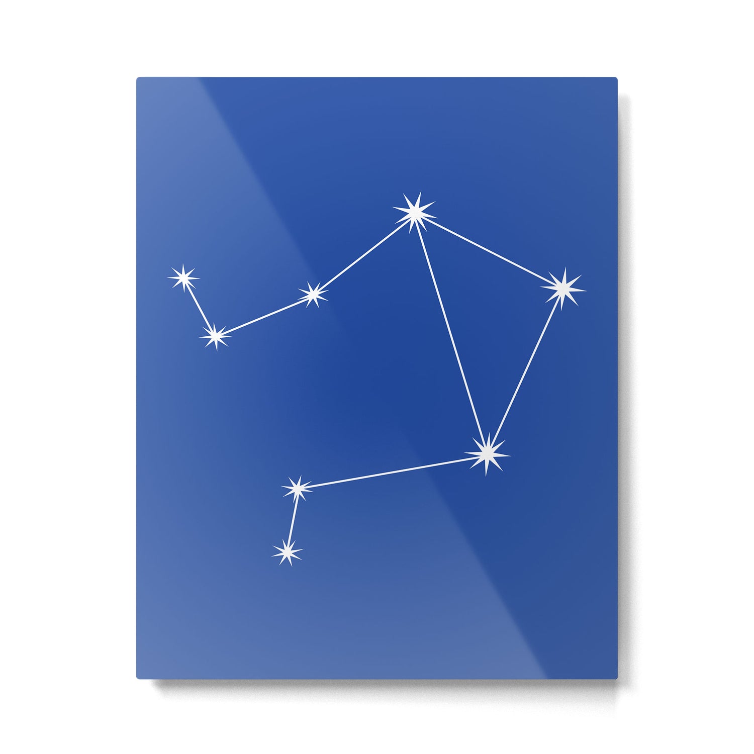 Libra Zodiac Star Constellation Line Art Vibrant Blue Metal Print Gallery Image 6