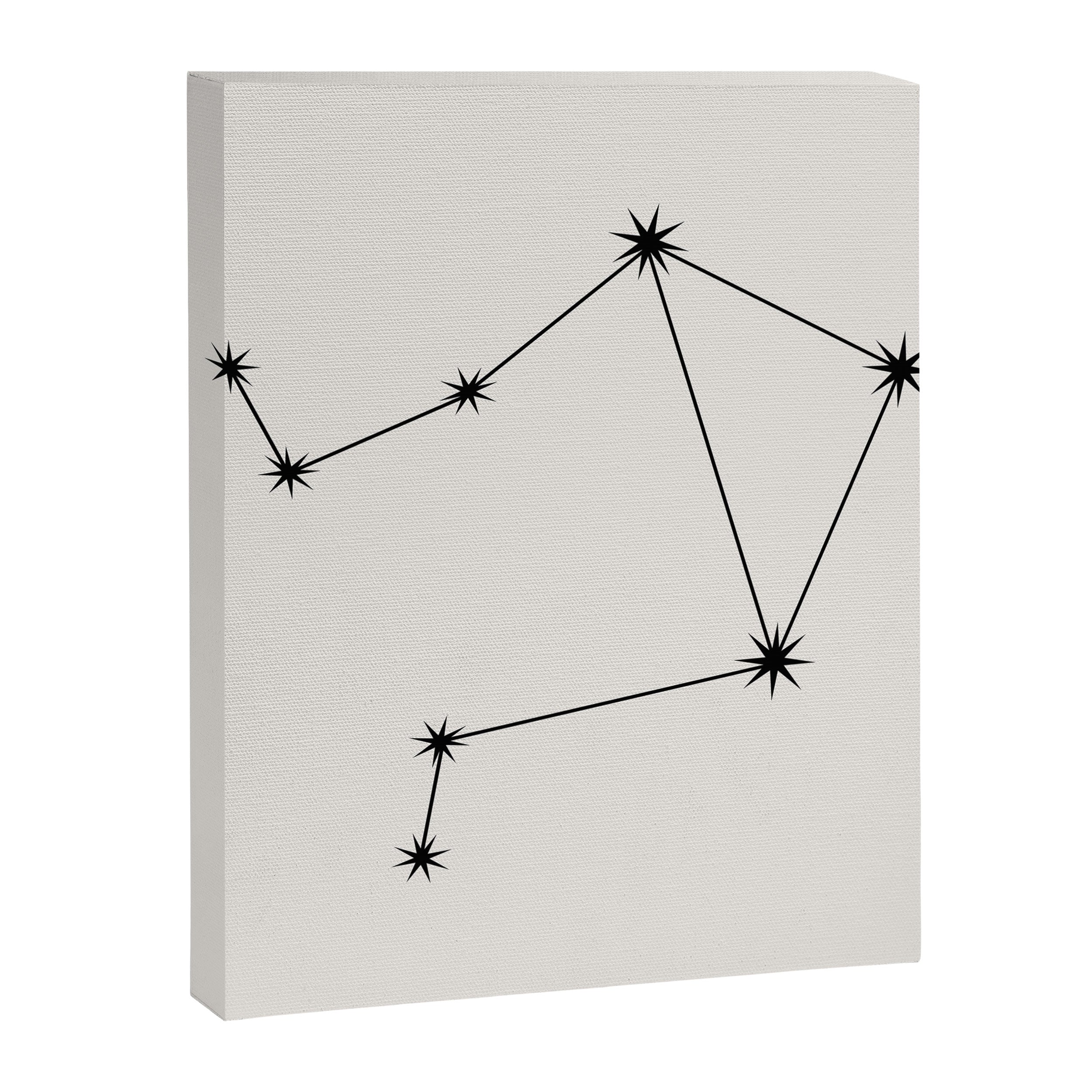 Libra Zodiac Star Constellation Line Art White Canvas Print Gallery Image 8