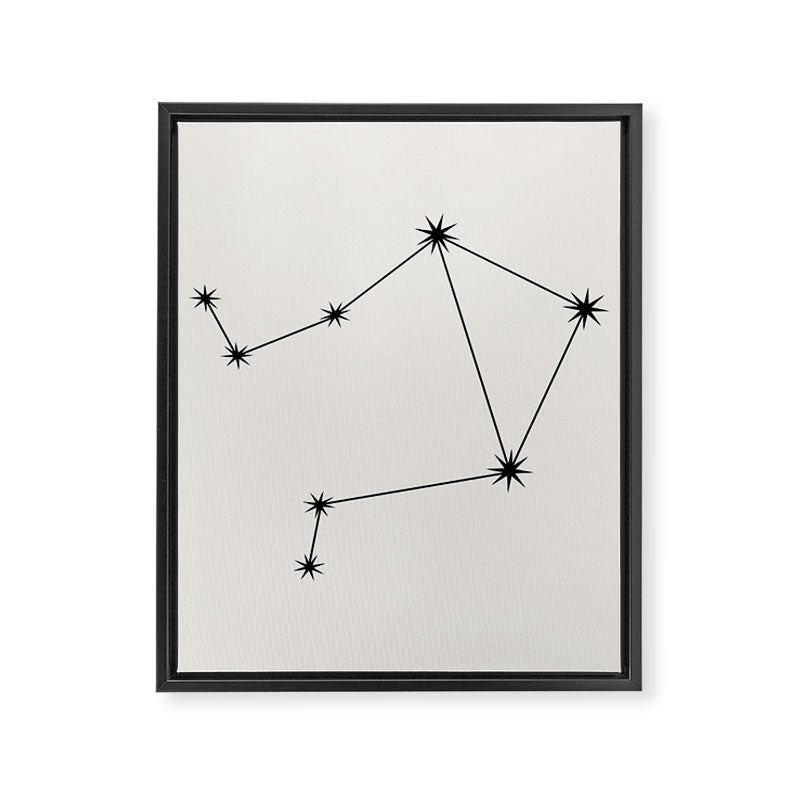 Libra Zodiac Star Constellation Line Art White Framed Canvas Print Gallery Image 8