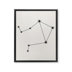 Libra Zodiac Star Constellation Line Art White Framed Canvas Print Gallery Image 8