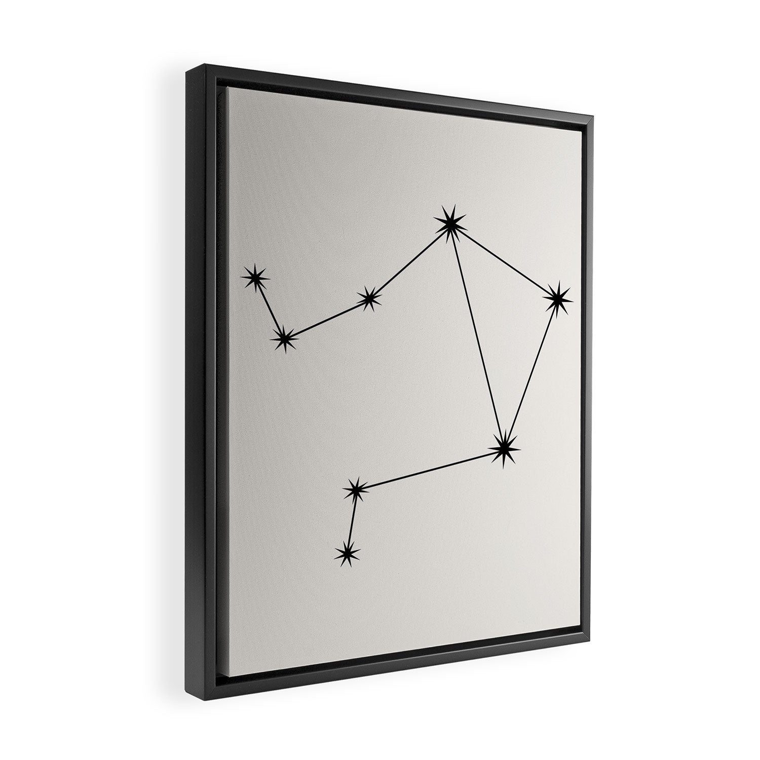 Libra Zodiac Star Constellation Line Art White Framed Canvas Print Gallery Image 2