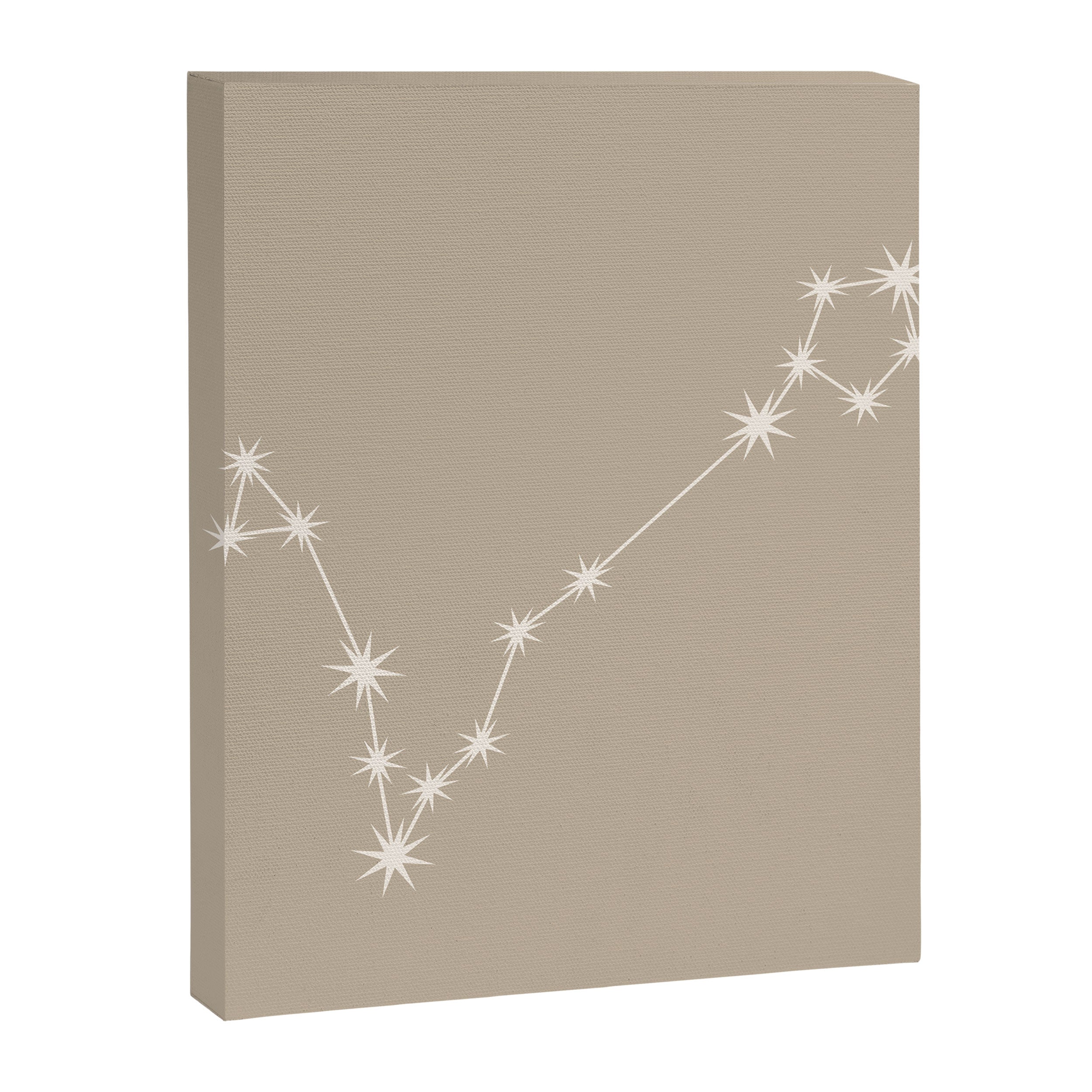 Pisces Zodiac Star Constellation Line Art Beige Canvas Print Gallery Image 8