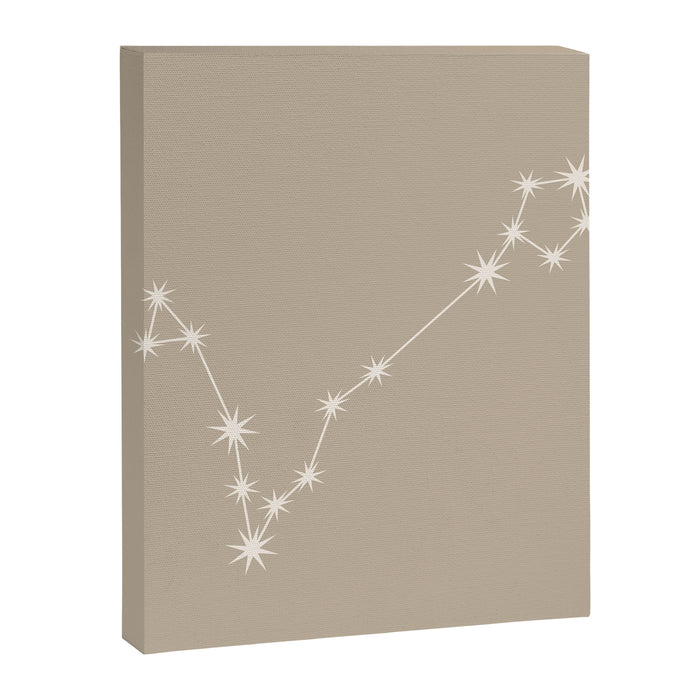 Pisces Zodiac Star Constellation Line Art Beige Canvas Print Gallery Image 1