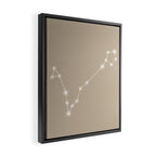 Pisces Zodiac Star Constellation Line Art Beige Framed Canvas Print Gallery Image 2