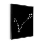 Pisces Zodiac Star Constellation Line Art Black Framed Canvas Print Gallery Image 2
