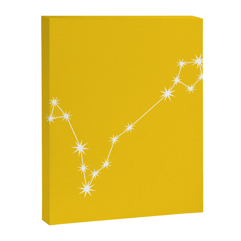 Pisces Zodiac Star Constellation Line Art Bright Yellow Canvas Print Gallery Image 8