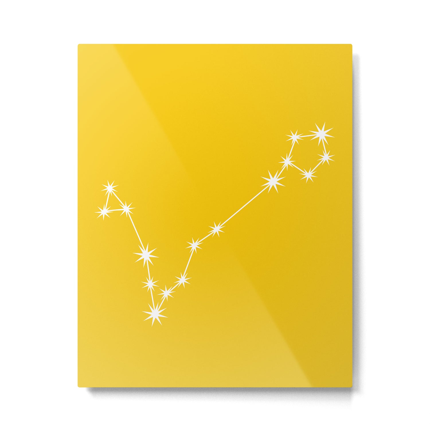 Pisces Zodiac Star Constellation Line Art Bright Yellow Metal Print Gallery Image 6