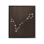 Pisces Zodiac Star Constellation Line Art Coffee Brown Framed Canvas Print Gallery Image 8
