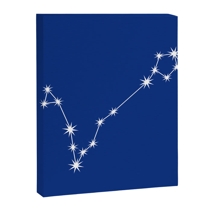 Pisces Zodiac Star Constellation Line Art Dark Blue Canvas Print Gallery Image 1