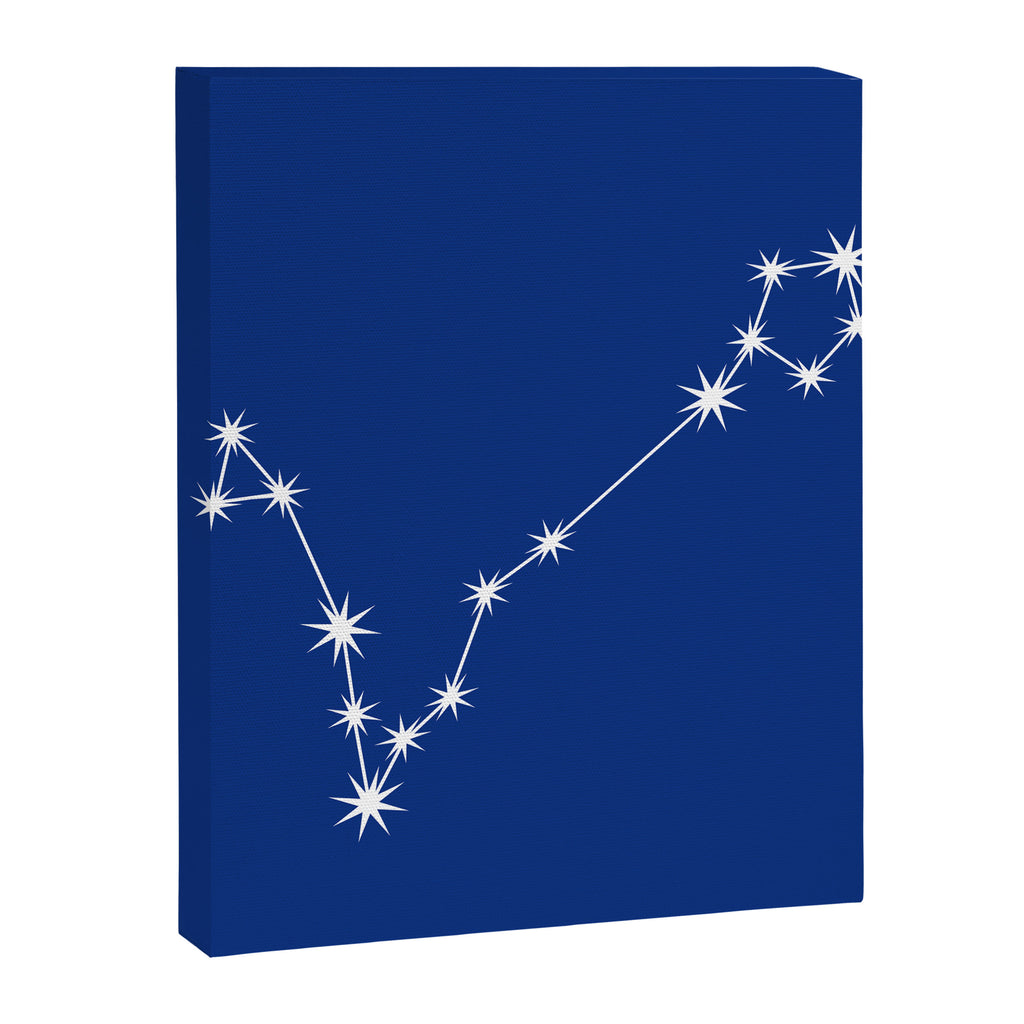 Pisces Zodiac Star Constellation Line Art Dark Blue Canvas Print Gallery Image 8
