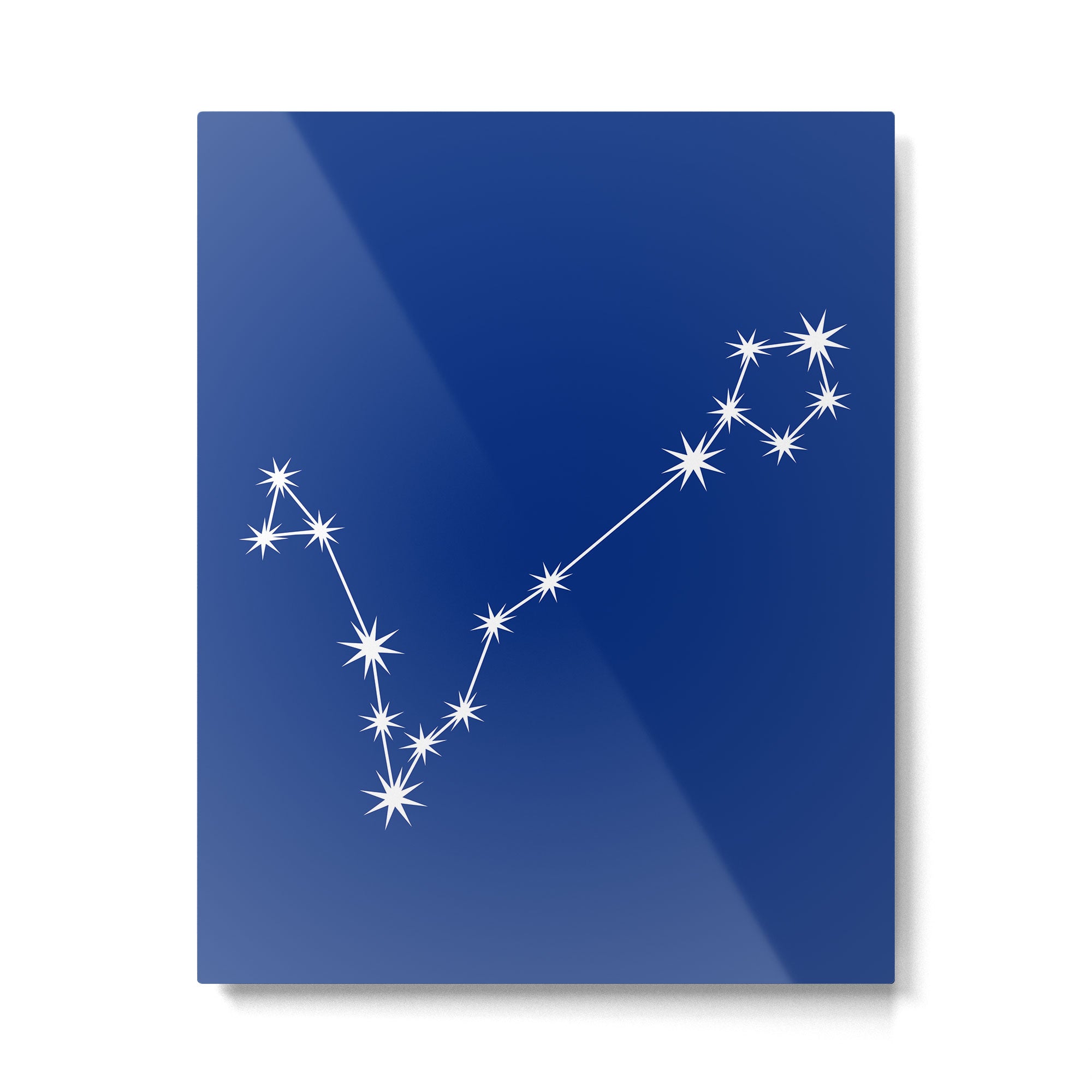Pisces Zodiac Star Constellation Line Art Dark Blue Metal Print Gallery Image 6