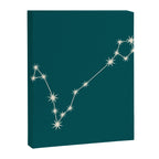 Pisces Zodiac Star Constellation Line Art Deep Teal Canvas Print Gallery Image 8