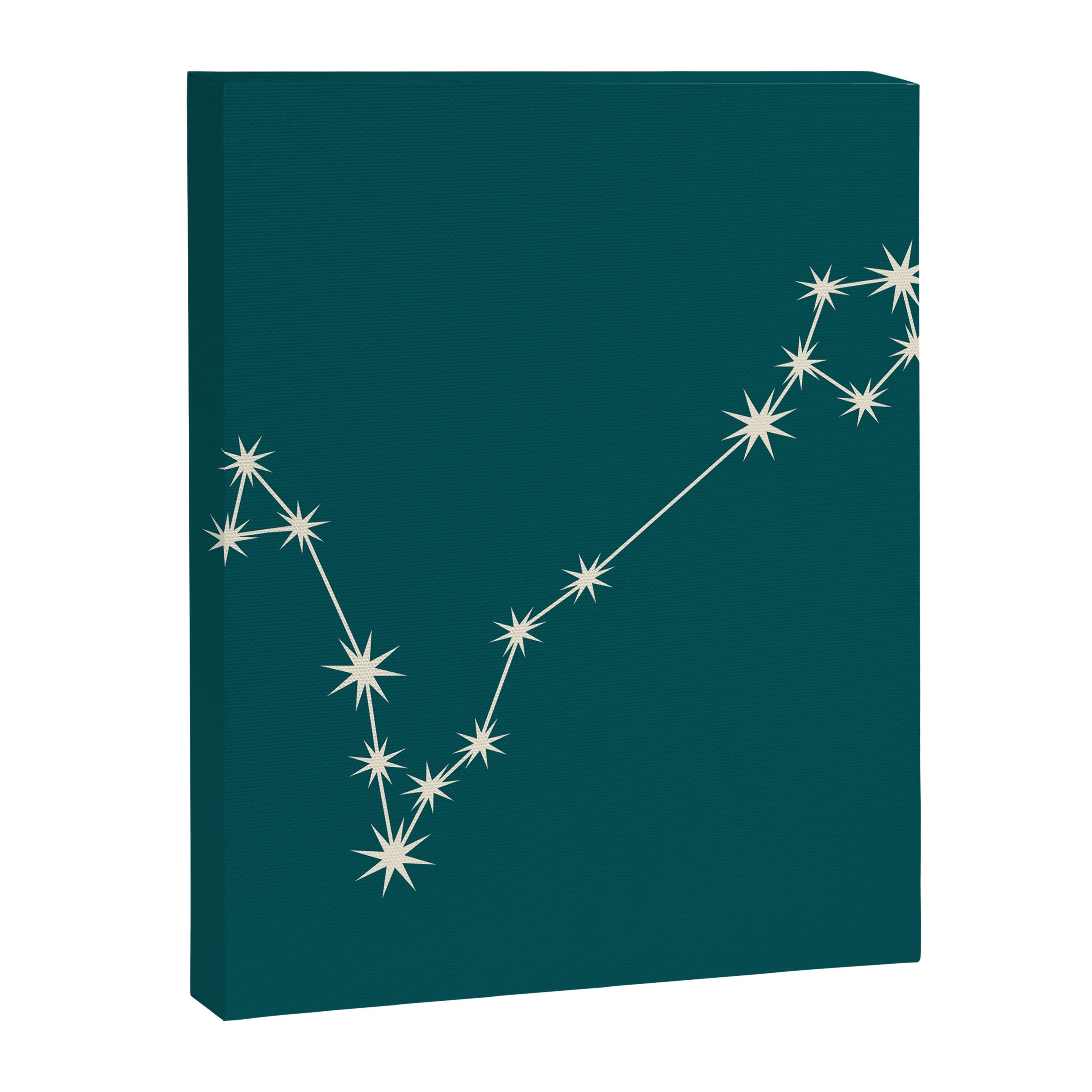 Pisces Zodiac Star Constellation Line Art Deep Teal Canvas Print Gallery Image 8