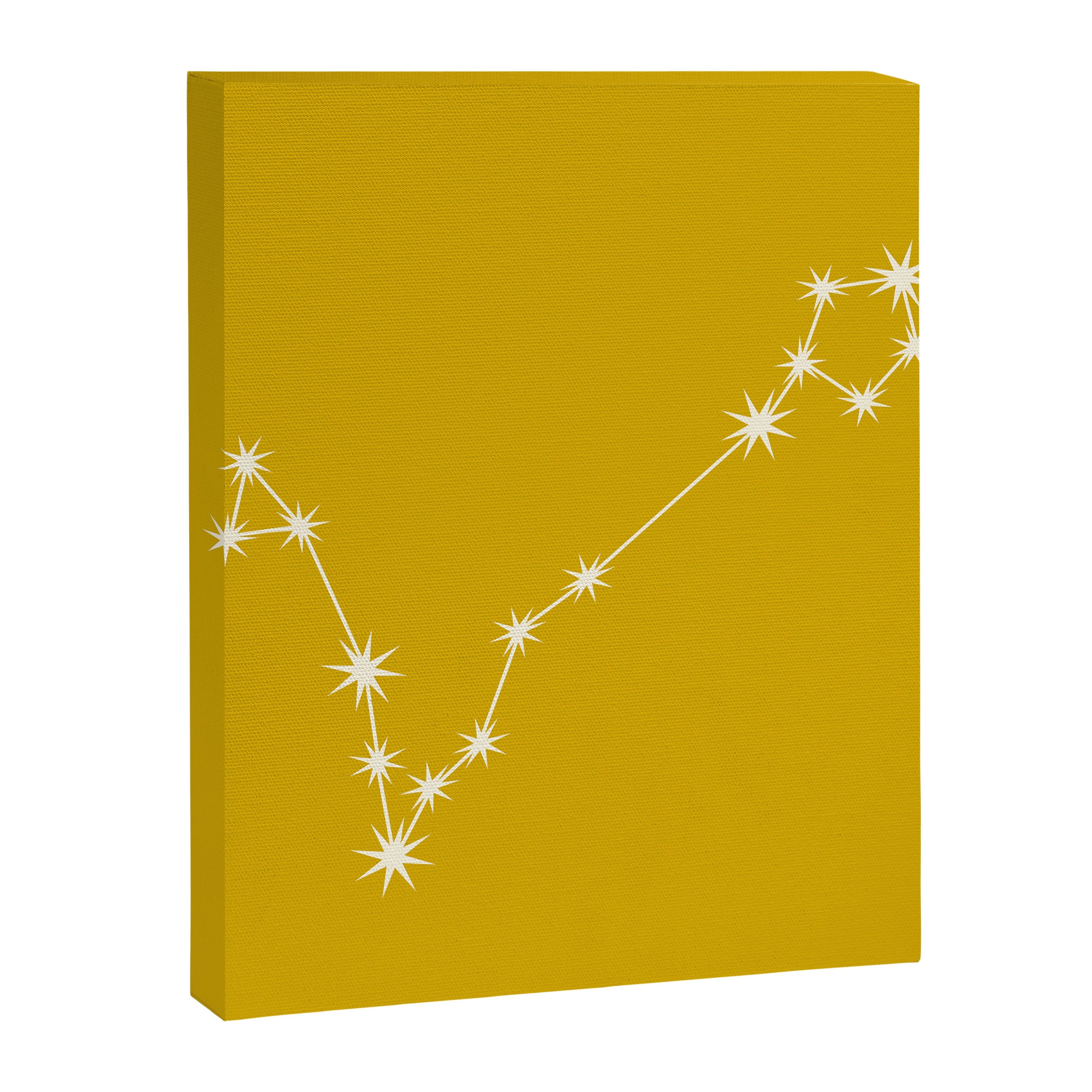 Pisces Zodiac Star Constellation Line Art Golden Yellow Canvas Print Gallery Image 8