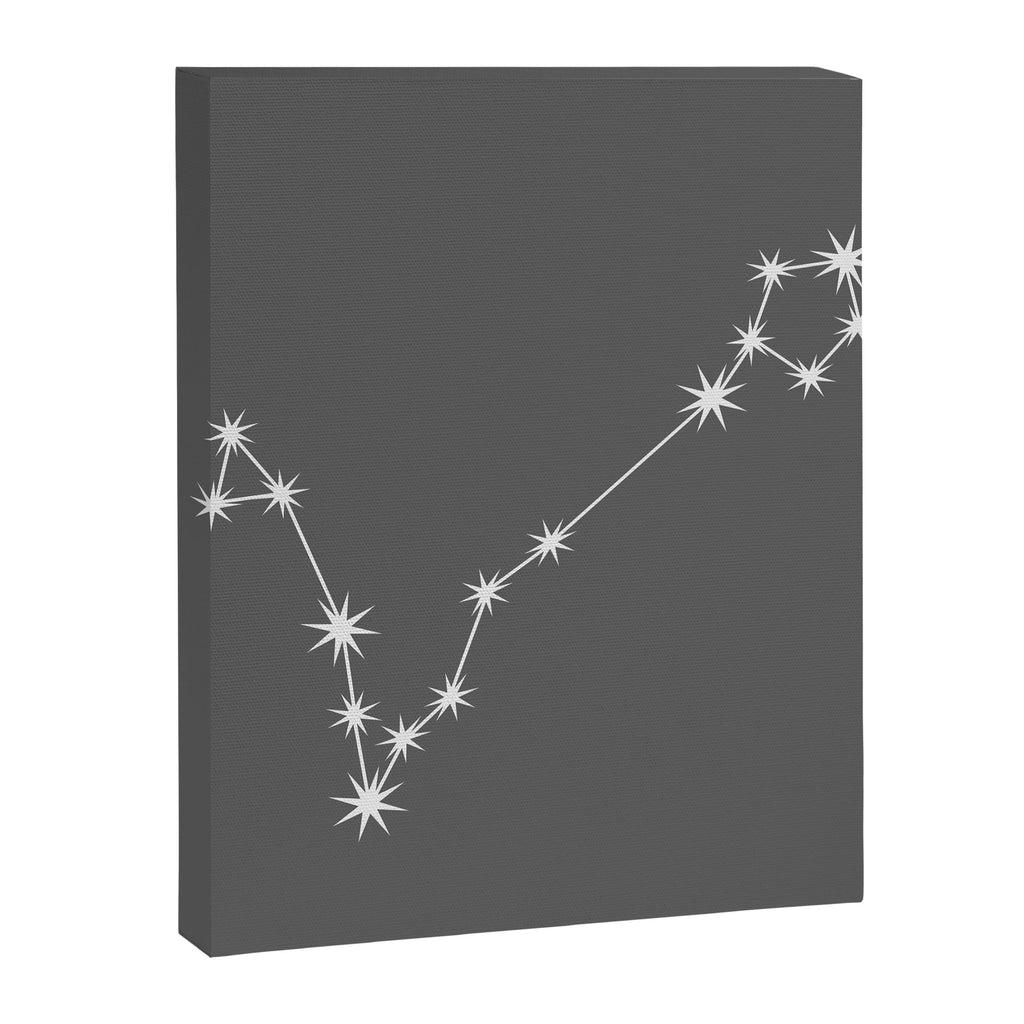 Pisces Zodiac Star Constellation Line Art Grey Canvas Print Gallery Image 8