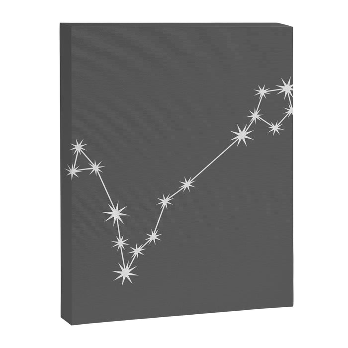 Pisces Zodiac Star Constellation Line Art Grey Canvas Print Gallery Image 1