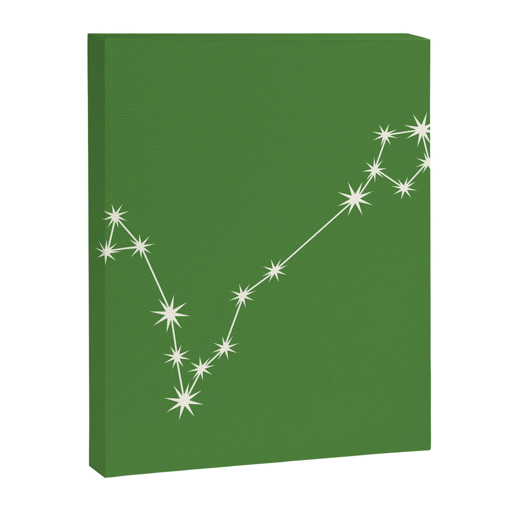 Pisces Zodiac Star Constellation Line Art Kelly Green Canvas Print Gallery Image 8