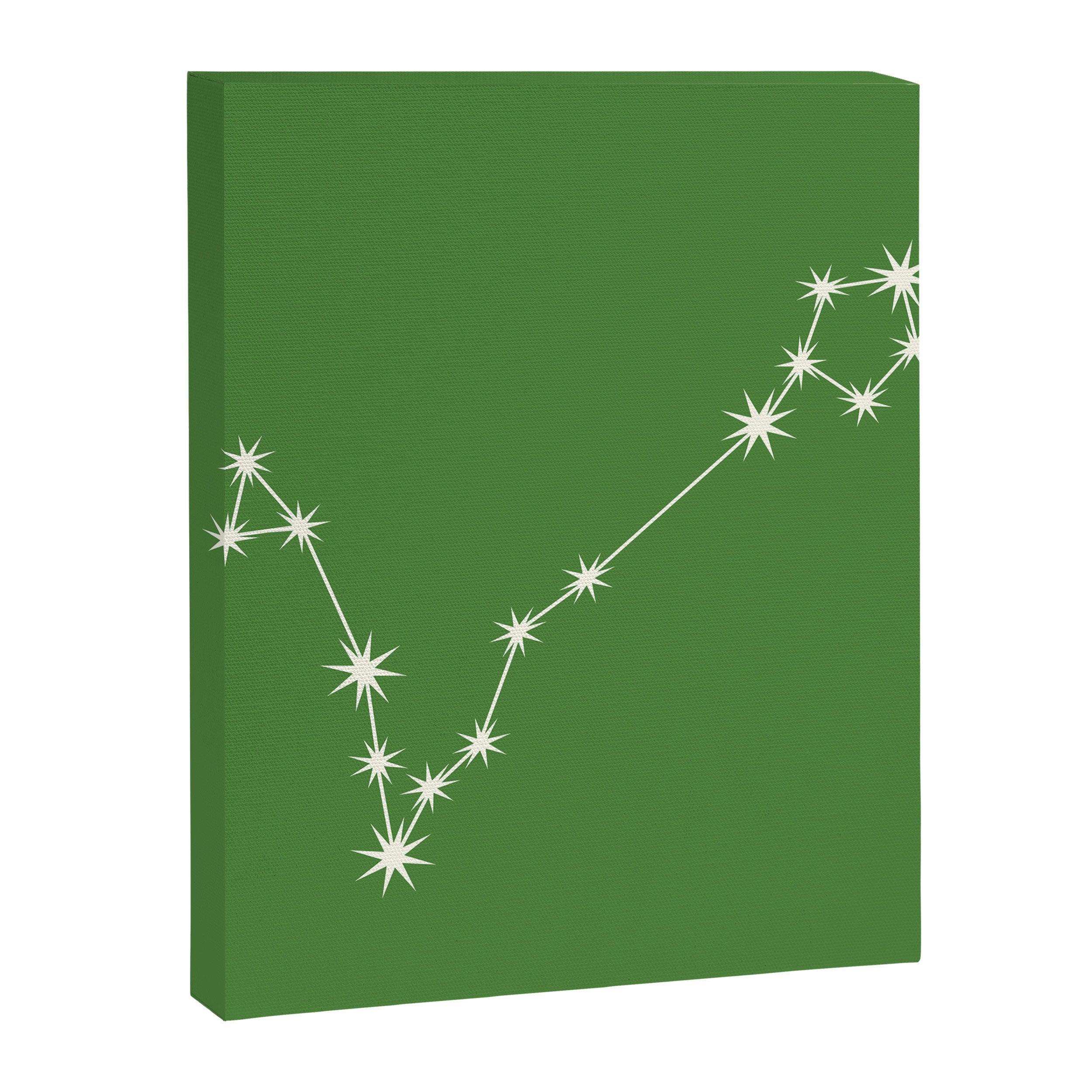 Pisces Zodiac Star Constellation Line Art Kelly Green Canvas Print Gallery Image 8