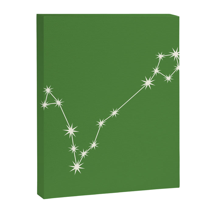 Pisces Zodiac Star Constellation Line Art Kelly Green Canvas Print Gallery Image 1