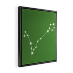 Pisces Zodiac Star Constellation Line Art Kelly Green Framed Canvas Print Gallery Image 2