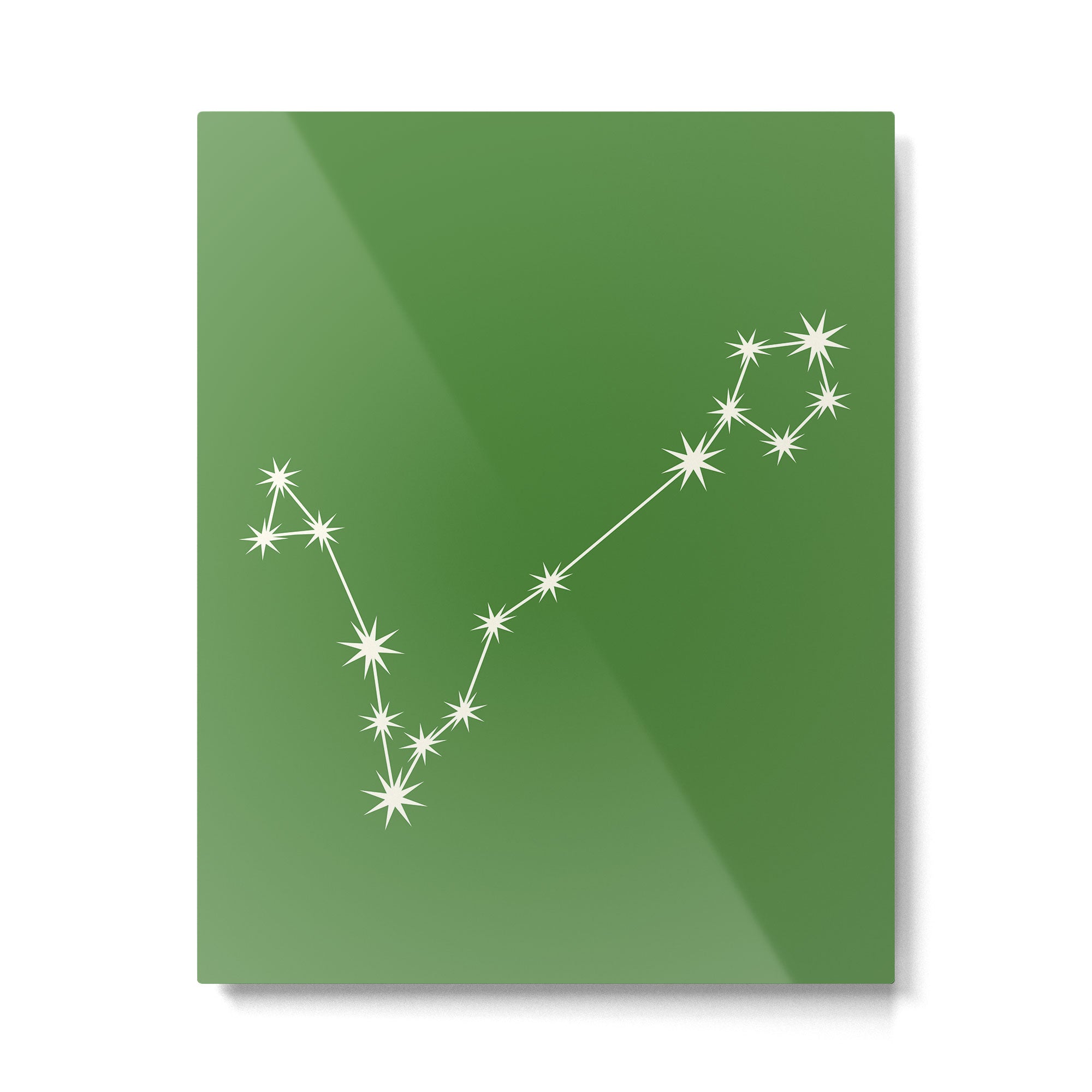 Pisces Zodiac Star Constellation Line Art Kelly Green Metal Print Gallery Image 6