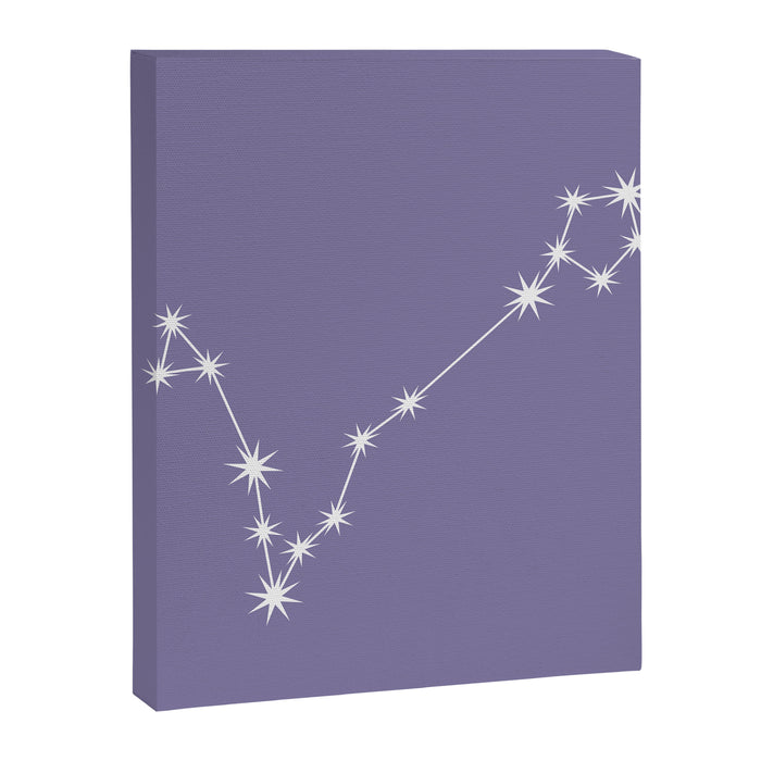 Pisces Zodiac Star Constellation Line Art Lavender Purple Canvas Print Gallery Image 1