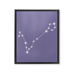 Pisces Zodiac Star Constellation Line Art Lavender Purple Framed Canvas Print Gallery Image 8