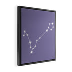 Pisces Zodiac Star Constellation Line Art Lavender Purple Framed Canvas Print Gallery Image 2