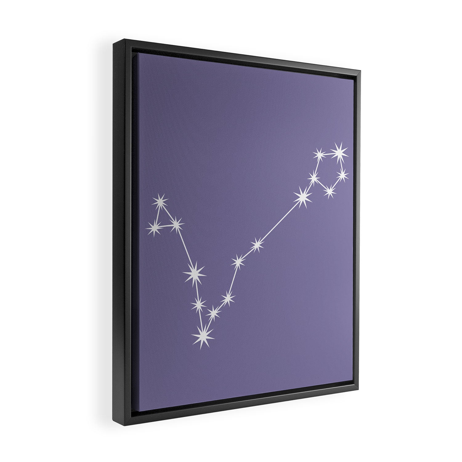 Pisces Zodiac Star Constellation Line Art Lavender Purple Framed Canvas Print Gallery Image 2