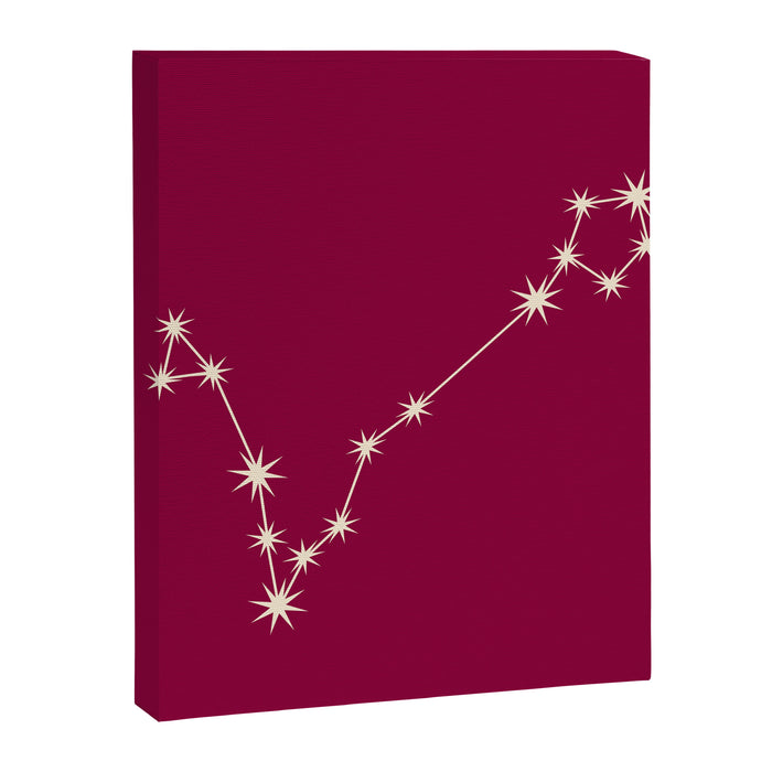Pisces Zodiac Star Constellation Line Art Magenta Pink Canvas Print Gallery Image 1