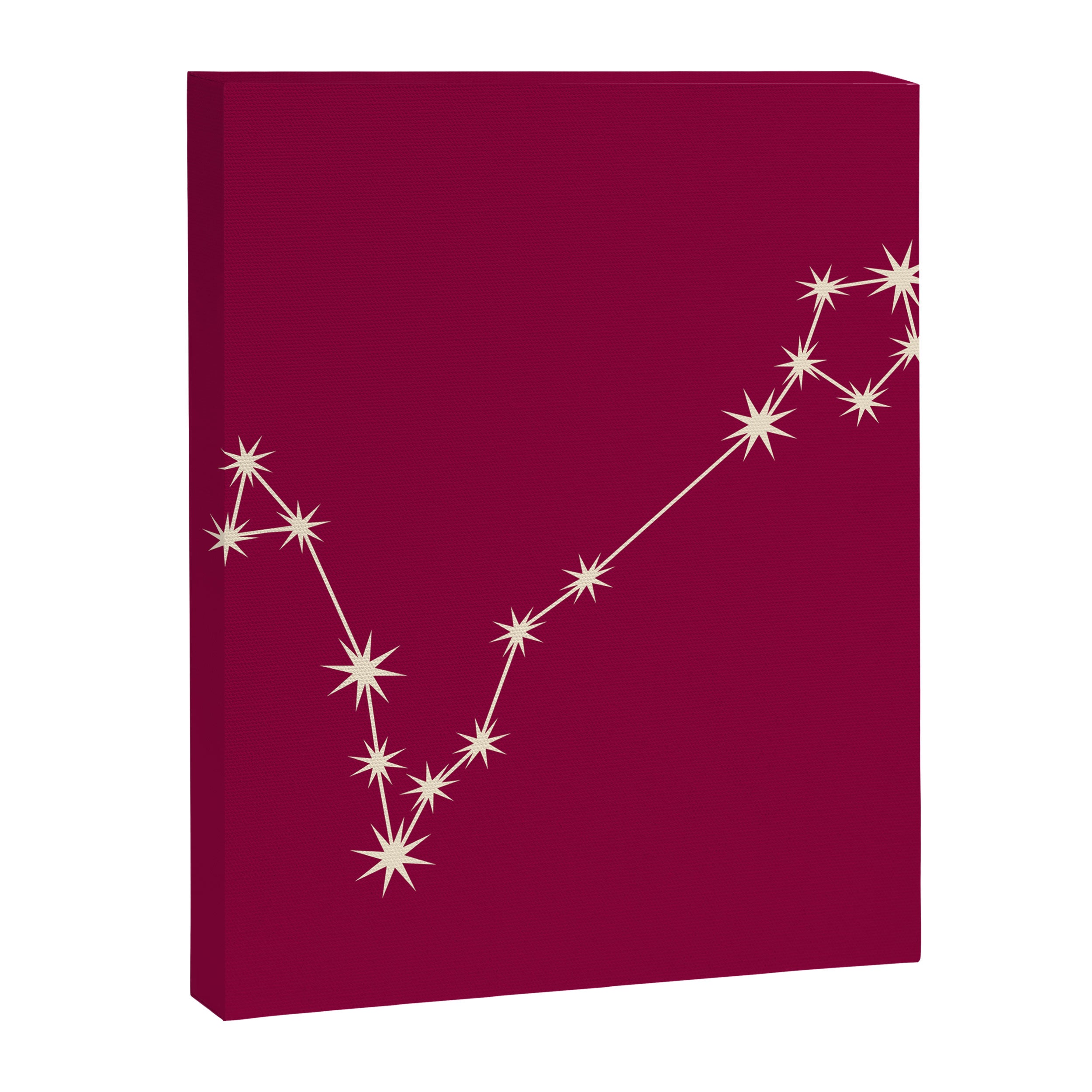 Pisces Zodiac Star Constellation Line Art Magenta Pink Canvas Print Gallery Image 8