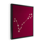 Pisces Zodiac Star Constellation Line Art Magenta Pink Framed Canvas Print Gallery Image 2