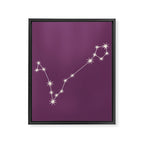 Pisces Zodiac Star Constellation Line Art Mauve Purple Framed Canvas Print Gallery Image 8