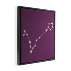 Pisces Zodiac Star Constellation Line Art Mauve Purple Framed Canvas Print Gallery Image 2