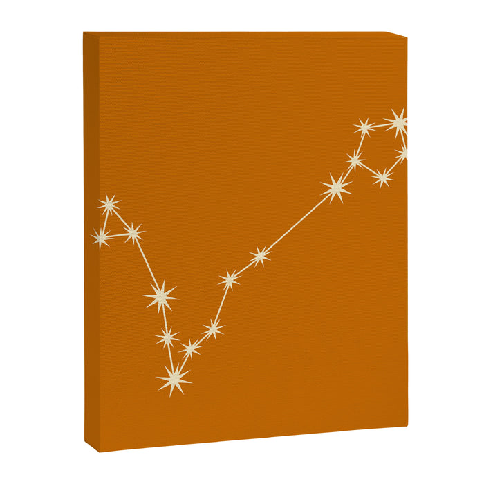 Pisces Zodiac Star Constellation Line Art Orange Canvas Print Gallery Image 1