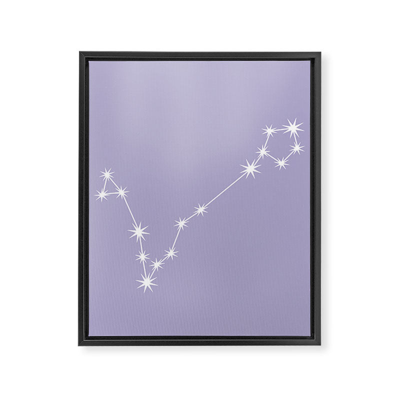 Pisces Zodiac Star Constellation Line Art Pastel Lavender Framed Canvas Print Gallery Image 8
