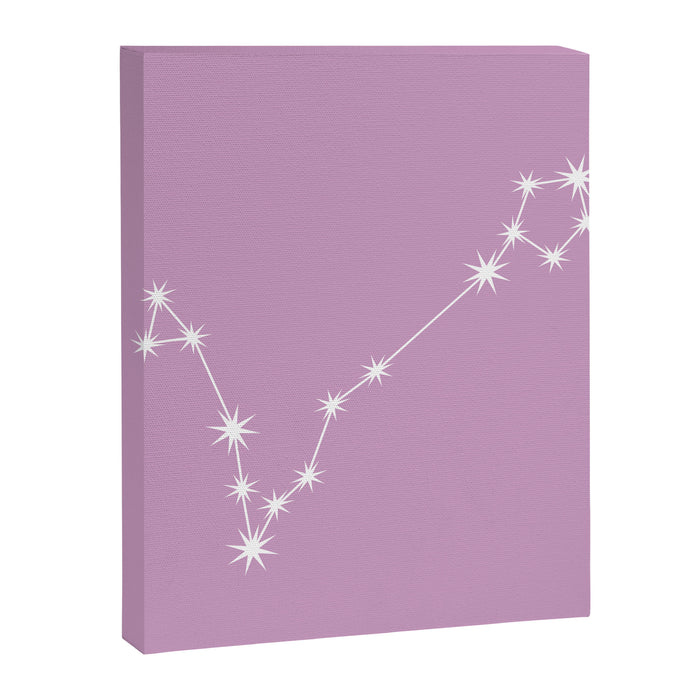 Pisces Zodiac Star Constellation Line Art Pastel Lilac Canvas Print Gallery Image 1