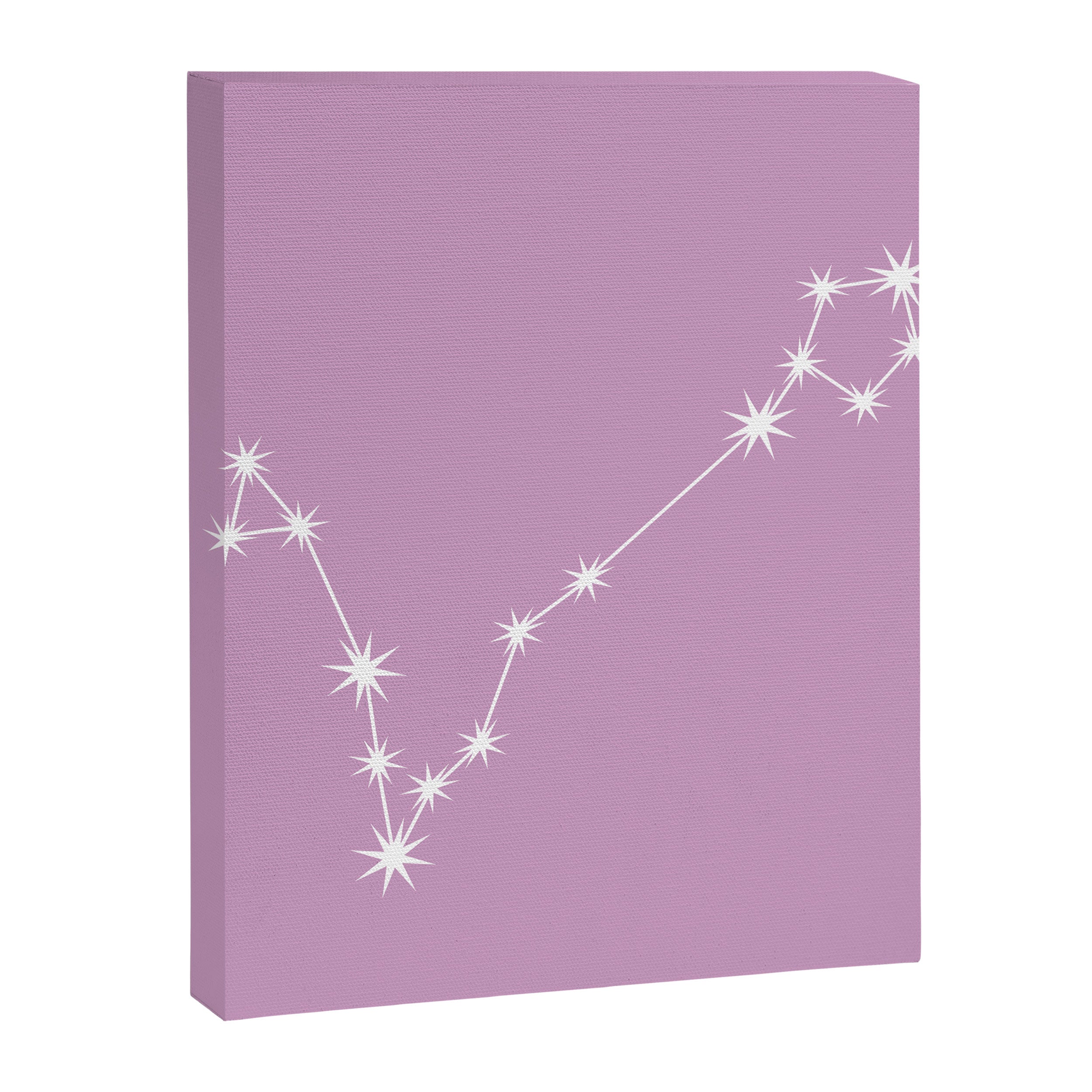 Pisces Zodiac Star Constellation Line Art Pastel Lilac Canvas Print Gallery Image 8