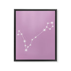Pisces Zodiac Star Constellation Line Art Pastel Lilac Framed Canvas Print Gallery Image 8