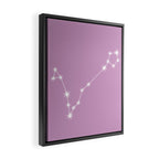 Pisces Zodiac Star Constellation Line Art Pastel Lilac Framed Canvas Print Gallery Image 2