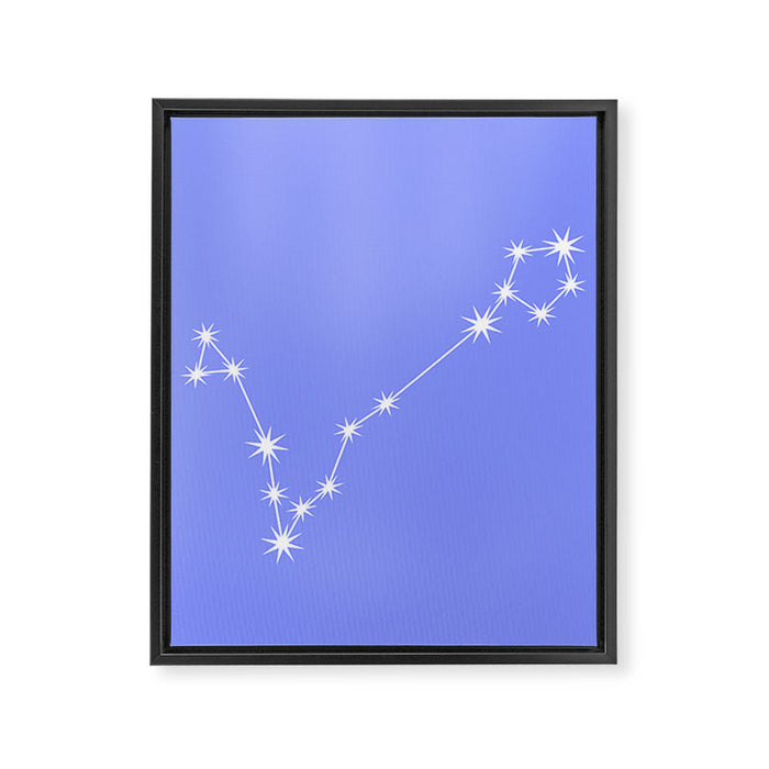 Pisces Zodiac Star Constellation Line Art Pastel Purple Framed Canvas Print Gallery Image 1