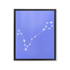 Pisces Zodiac Star Constellation Line Art Pastel Purple Framed Canvas Print Gallery Image 8