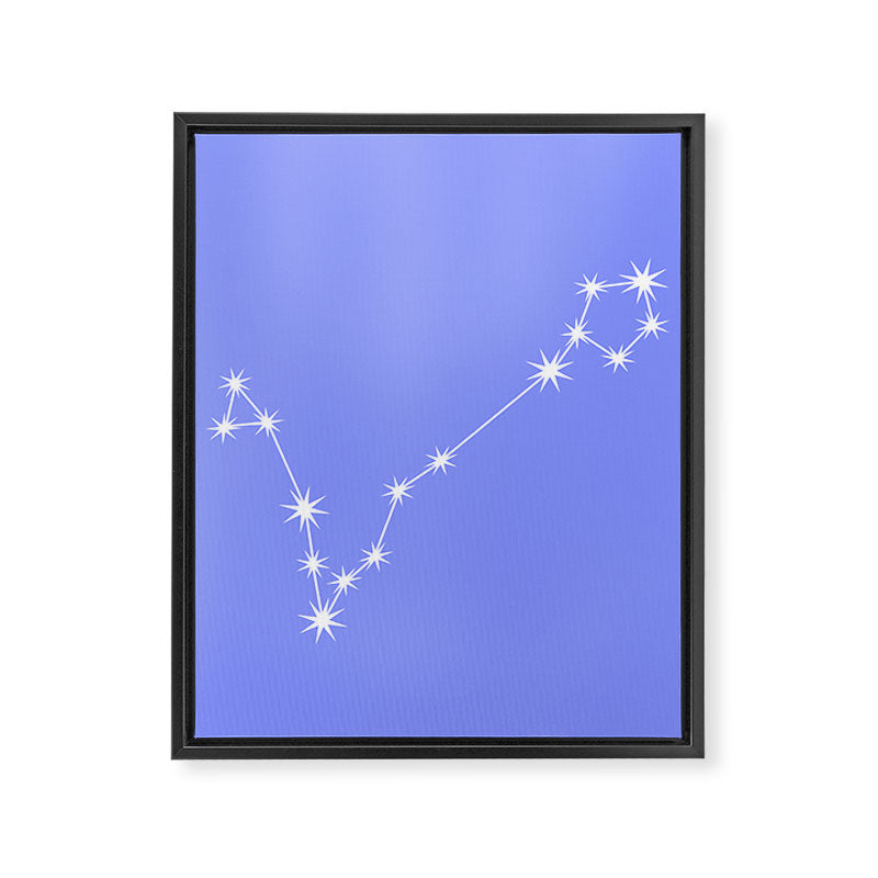 Pisces Zodiac Star Constellation Line Art Pastel Purple Framed Canvas Print Gallery Image 8