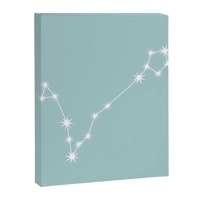 Pisces Zodiac Star Constellation Line Art Pastel Teal Canvas Print Gallery Image 1
