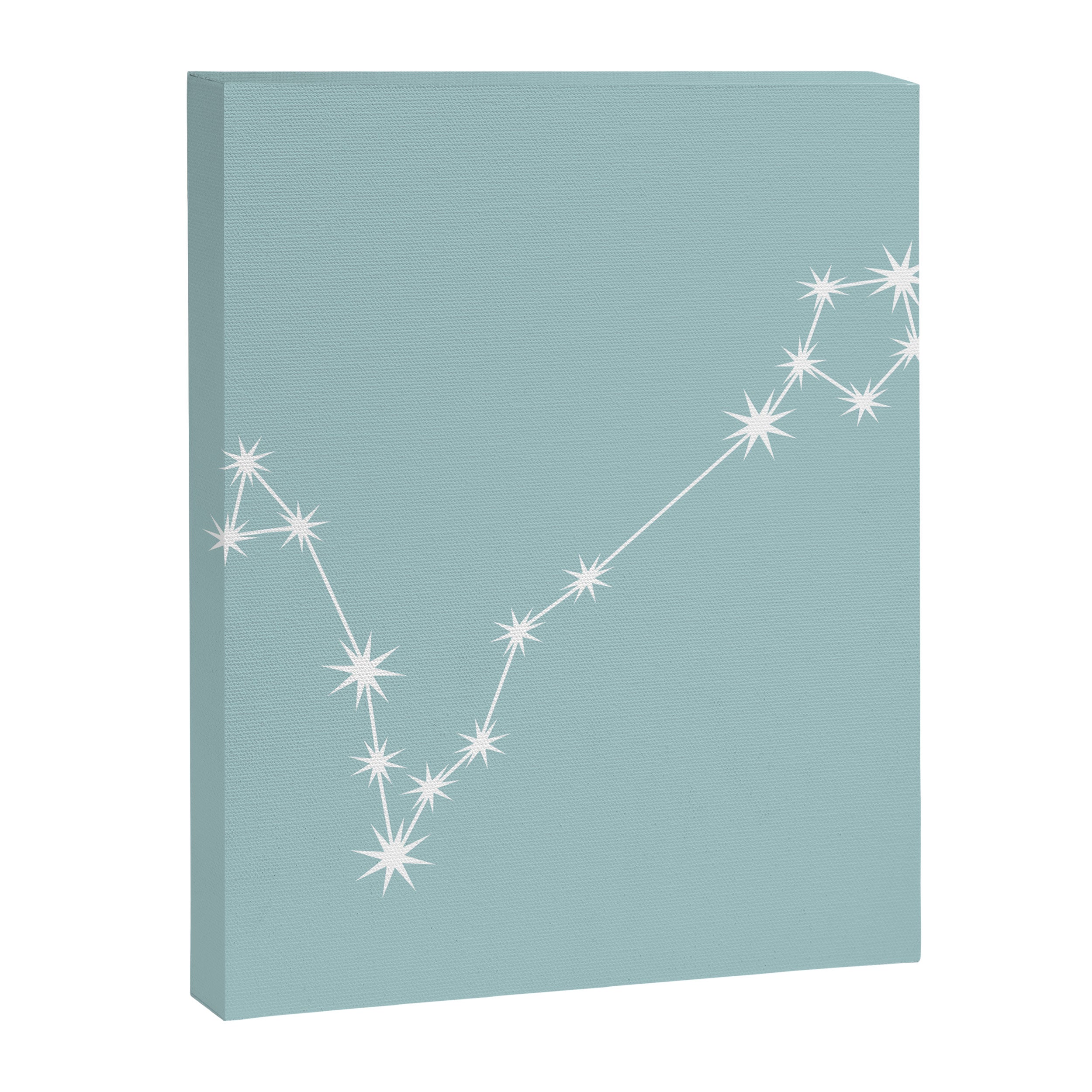 Pisces Zodiac Star Constellation Line Art Pastel Teal Canvas Print Gallery Image 8
