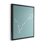 Pisces Zodiac Star Constellation Line Art Pastel Teal Framed Canvas Print Gallery Image 2